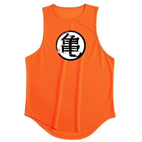 Summer Japanese Anime Turtle Script Printed Mens Gym Clothing Fitness