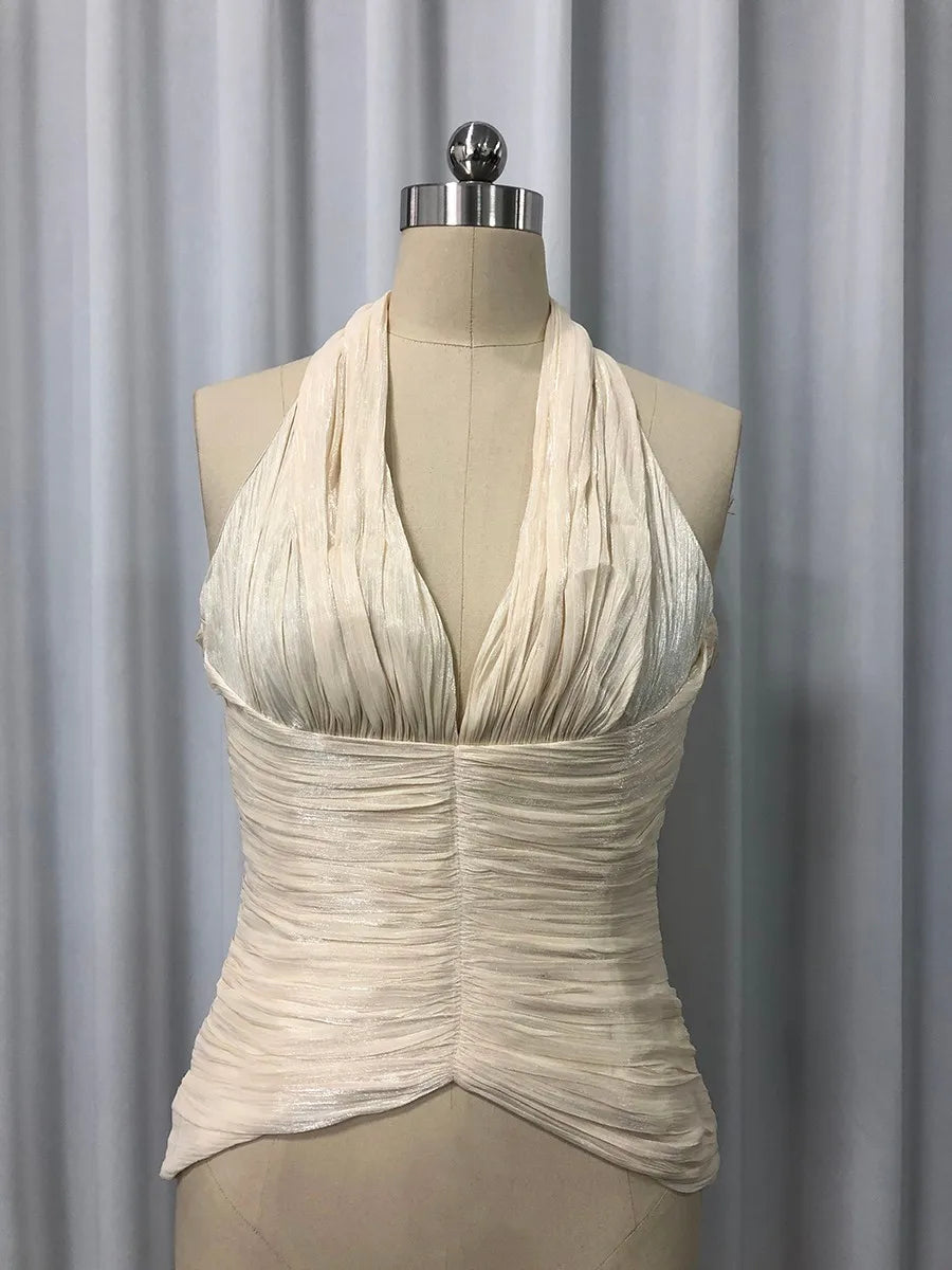 TWOTWINSTYLE Solid Slimming Spliced Shirring Fashion Vests for Women