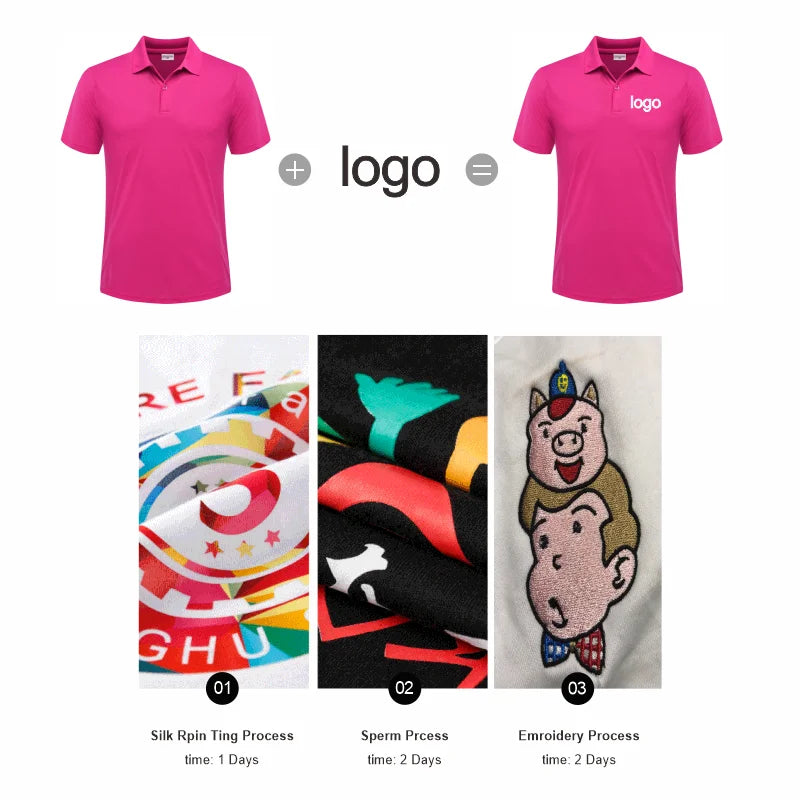 KAISING Summer Causal Polo Shirt Custom Logo Printed Text Picture