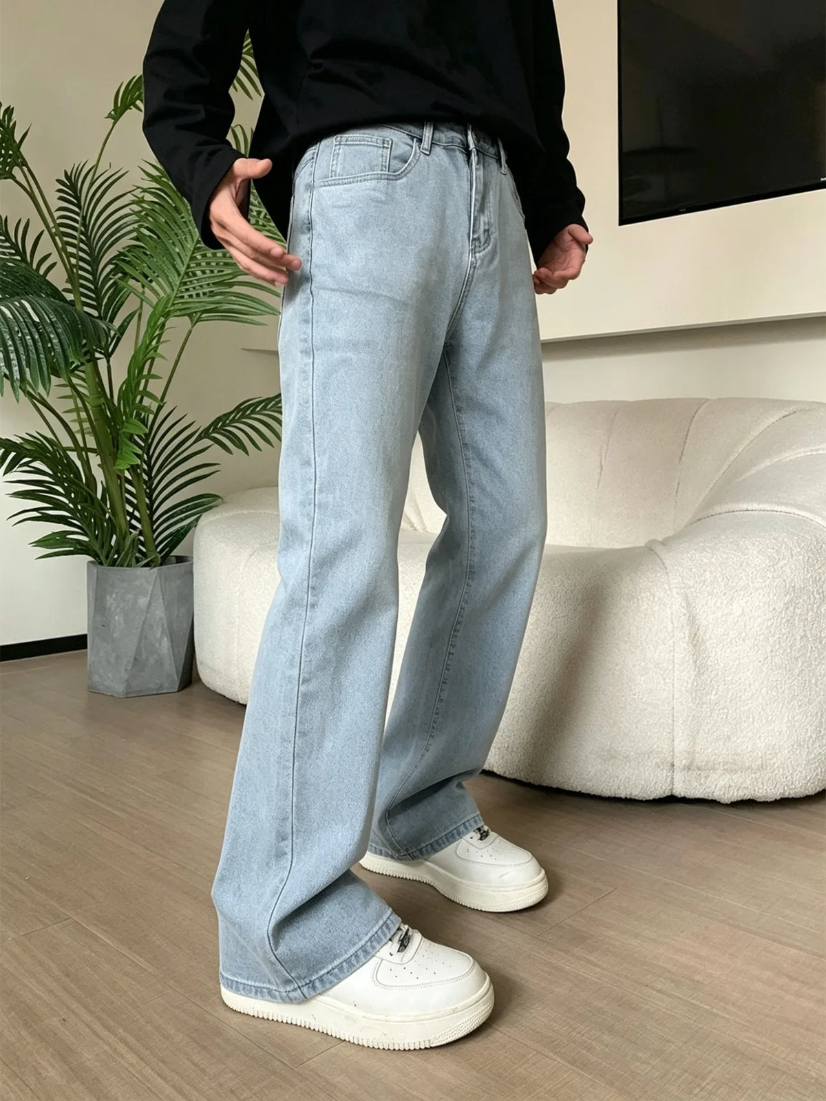 Man Slim Fit Blue Jeans Pant Y2k Drip Unisex Original - No accessories