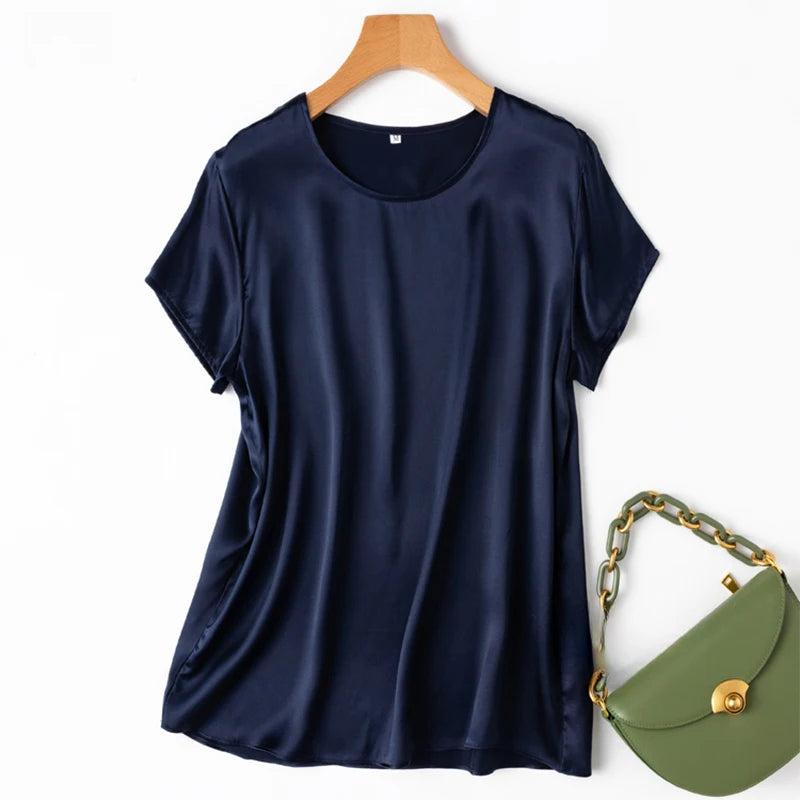 100% Mulberry Silk 19 Momme Charmeuse Silk Women Tank Top T-shirt
