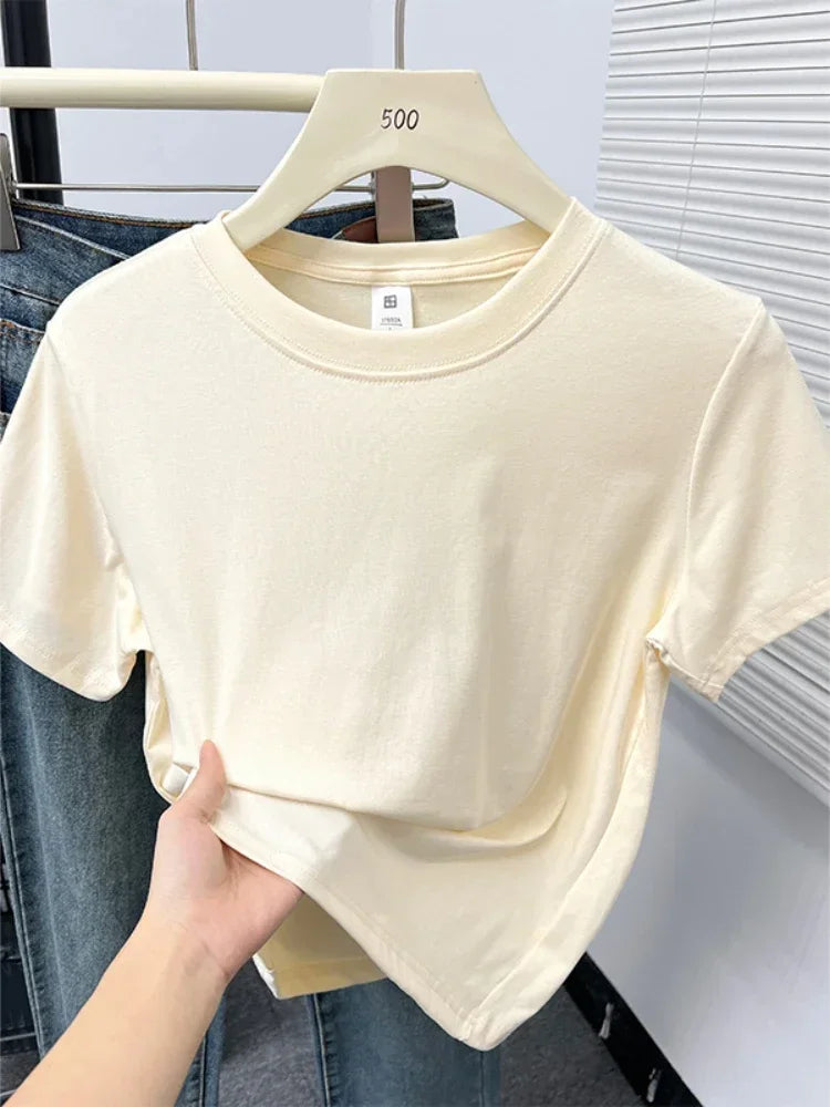 2026 Summer New High Quality Casual T Shirt Sexy Short Sleeved Sleeves