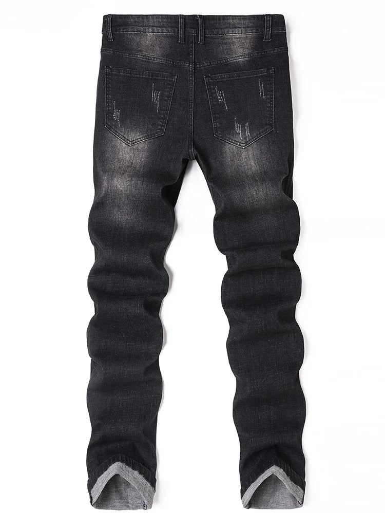 New men's plus size slim fit jeans high stretch casual denim shorts