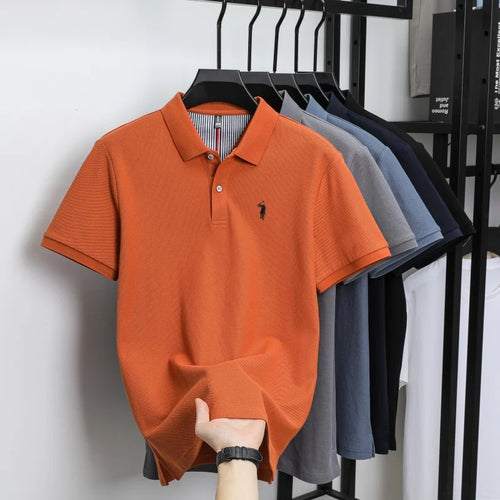 100% pure cotton men's breathable short sleeve T-shirt high-end luxury
