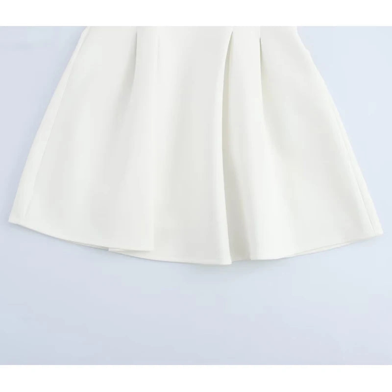 MUJER 2025 White Short Dresses for Women Polo Shirt Spring Mini Dress