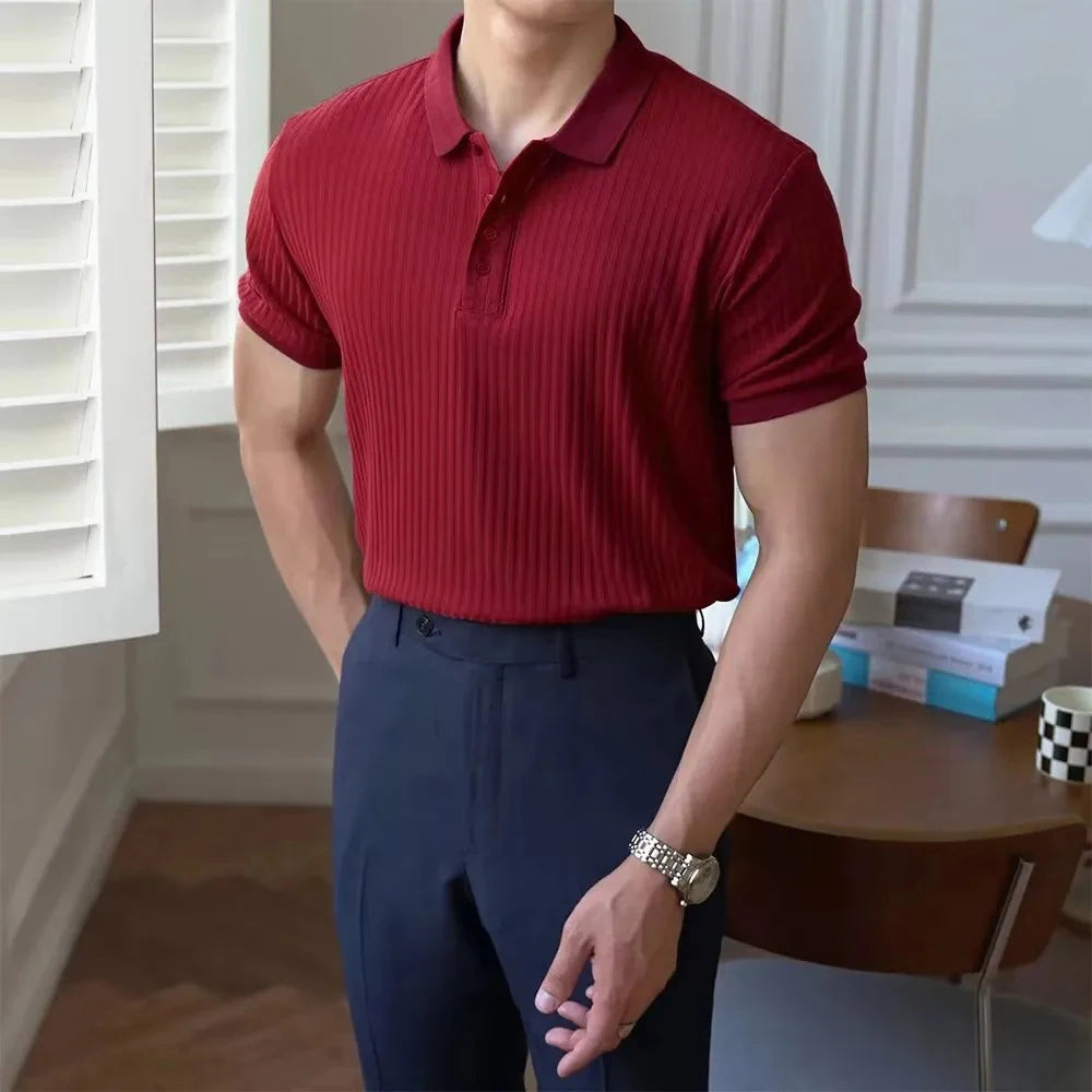 Men's Summer Short-sleeved Polo Slim Casual Sportswear Hundred Stretch