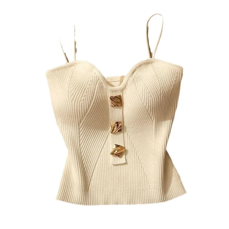 Small Fragrant Knitted Strapless Top Women 2026 Summer New Backless