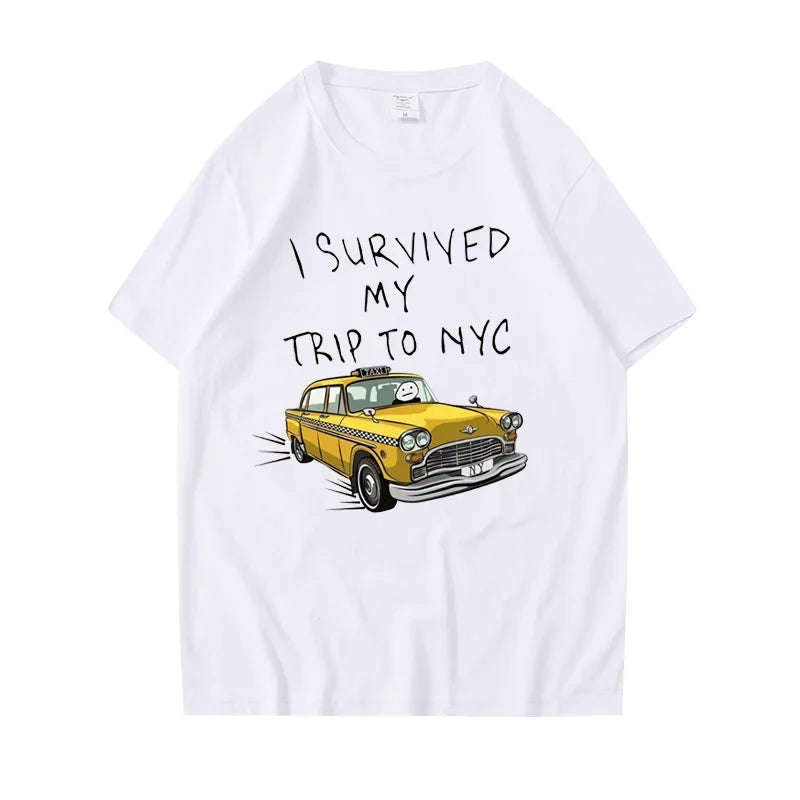 Funny Tshirt Men Women I Survived My Trip To NYC Print Tops Casual