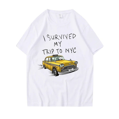 Funny Tshirt Men Women I Survived My Trip To NYC Print Tops Casual