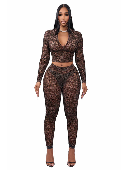 FAGADOER Sexy Stripe Patchwork 2 Pieces Set for Woman Outfit Solid