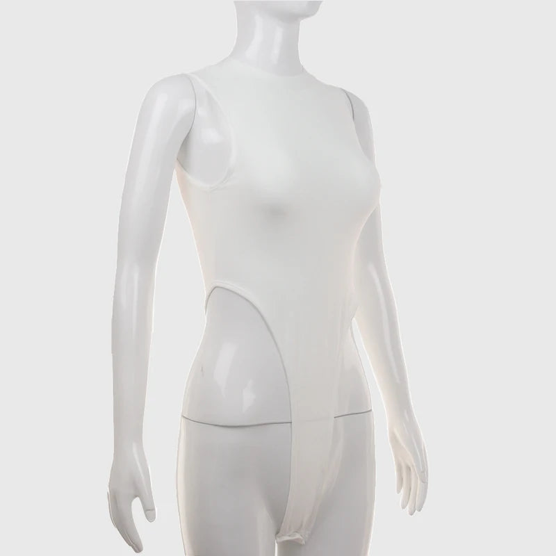 Womens Clothing Midriff Costume Bodysuit Sleeveless Slim Stretchy Tank