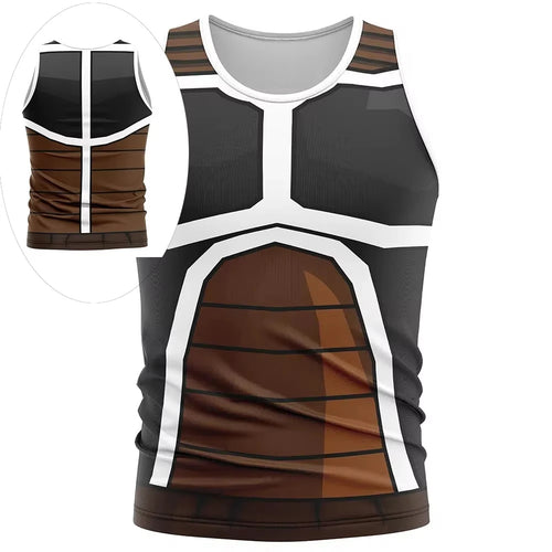 2026 Summer Dragon Ball Saiyan Armor Cosplay Tank Top, 3D Print Retro