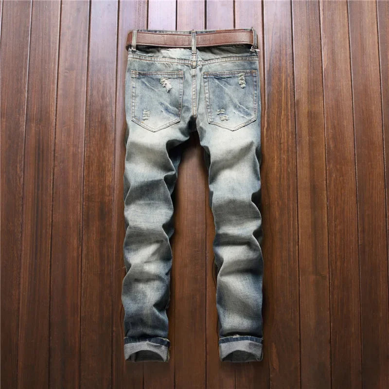 High Street Casual Motorcycle Jeans for Men (without Belt) Badge