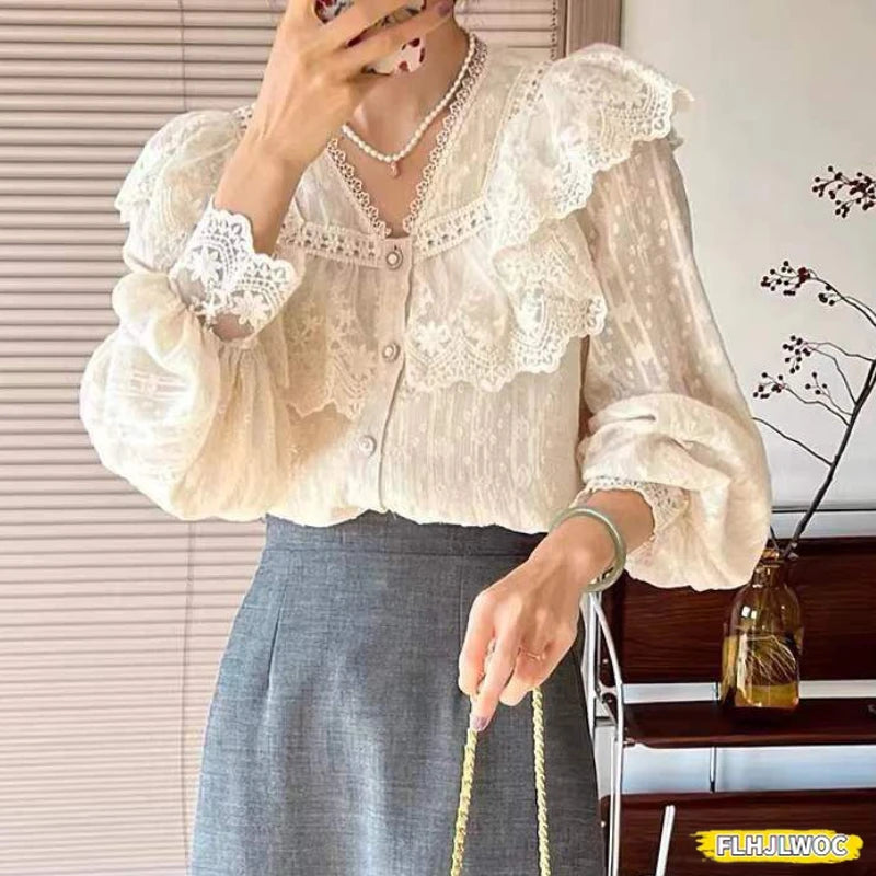 2024 Spring Autumn Basic Shirts Blouses Women Fashion Long Sleeve