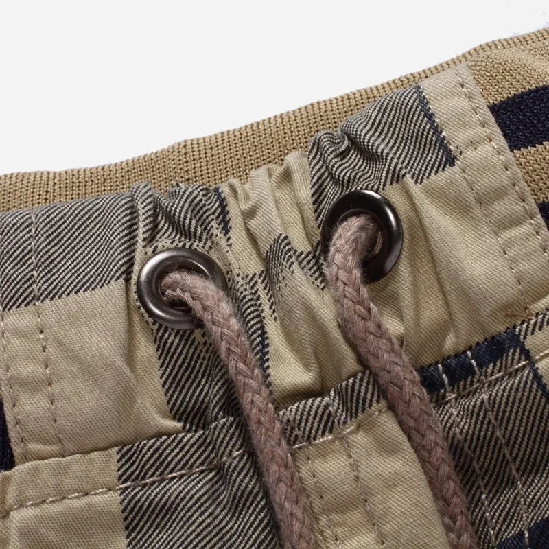 Bermuda Male Hot 2024 Summer Elastic Waist Mens Plaid Shorts Classic