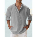 New Cotton Linen Shirts for Men Casual Shirts Lightweight Long Sleeve