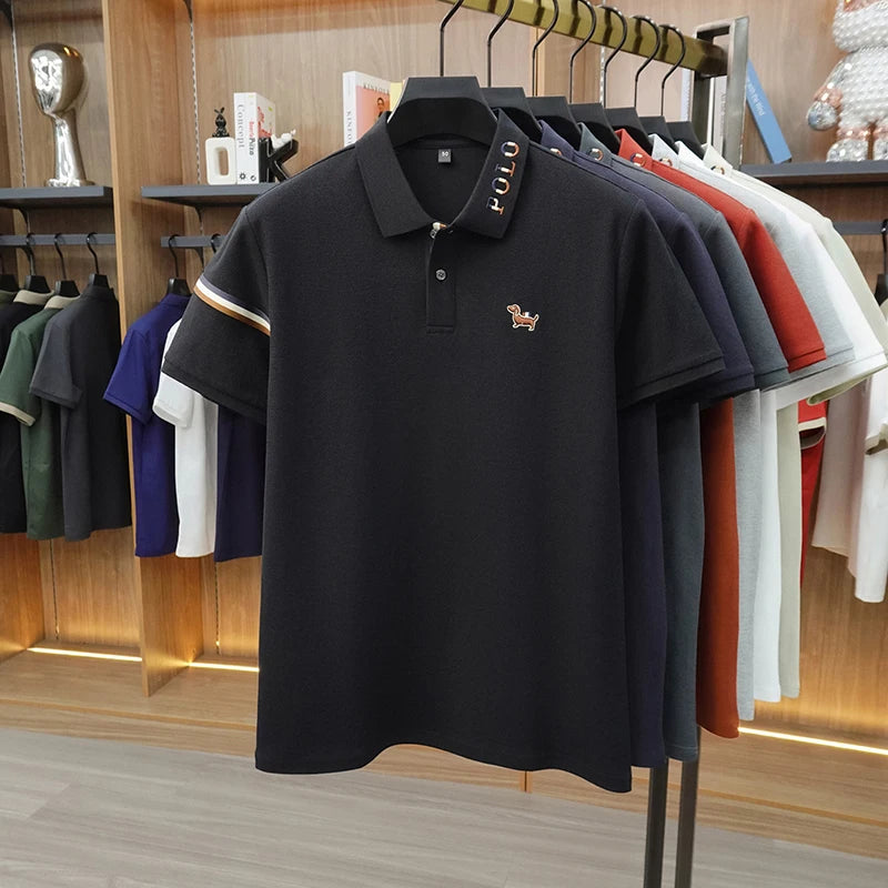 100% pure cotton short sleeve polo shirt summer comfort men's T-shirt