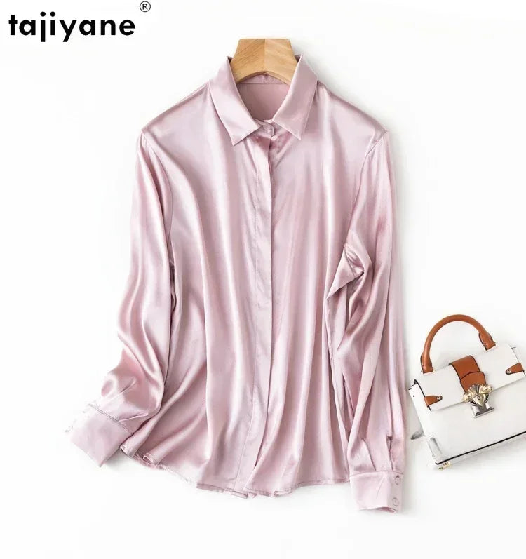 Tajiyane Women's 93% Mulberry Silk 7% Spandex 19 momme satin Silk