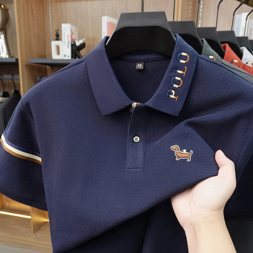 100% pure cotton short sleeve polo shirt summer comfort men's T-shirt