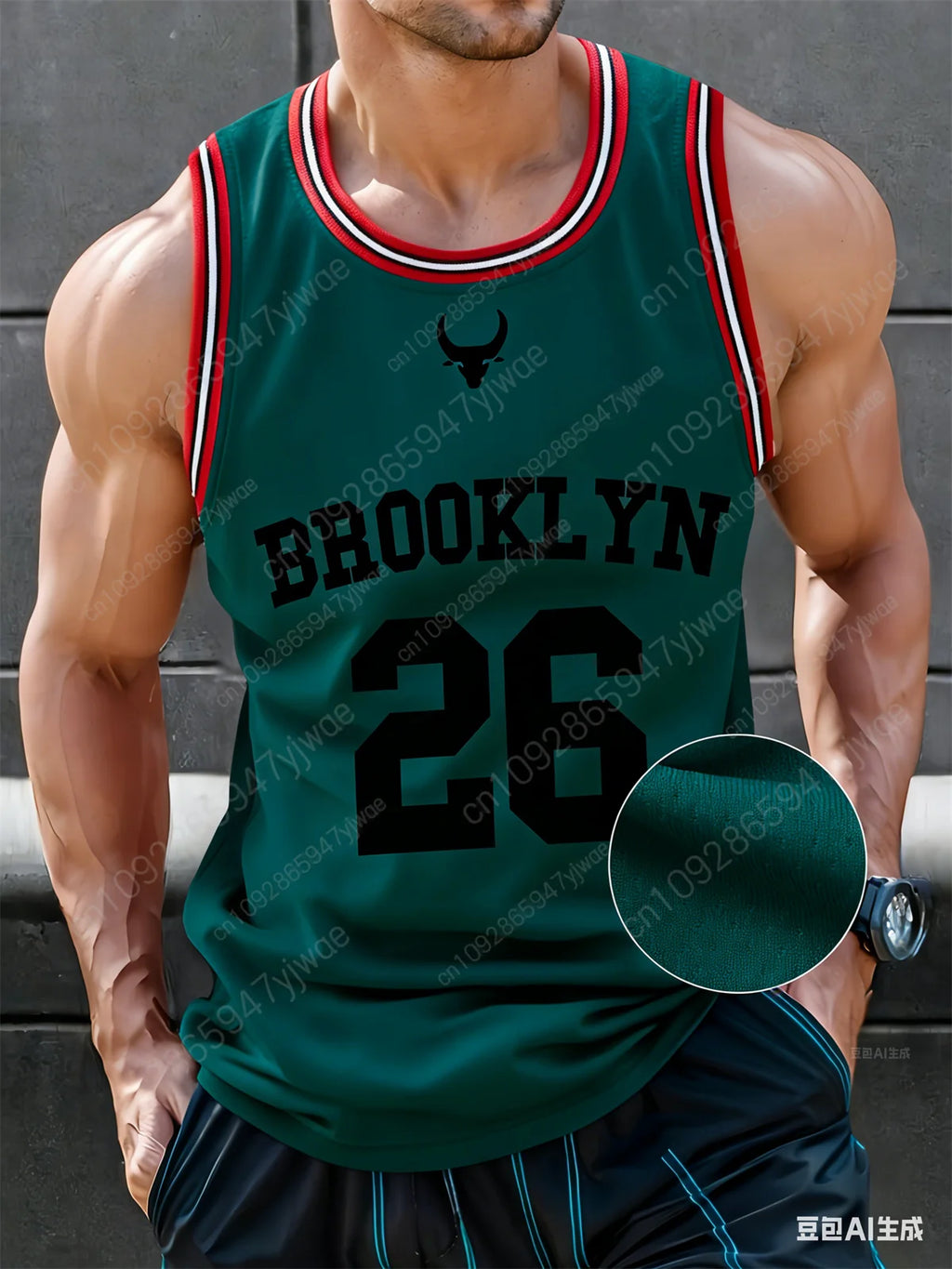 Brooklyn No.26 O-Neck Basketball Vest Loose Quick Drying Fabric