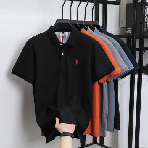 100% pure cotton men's breathable short sleeve T-shirt high-end luxury
