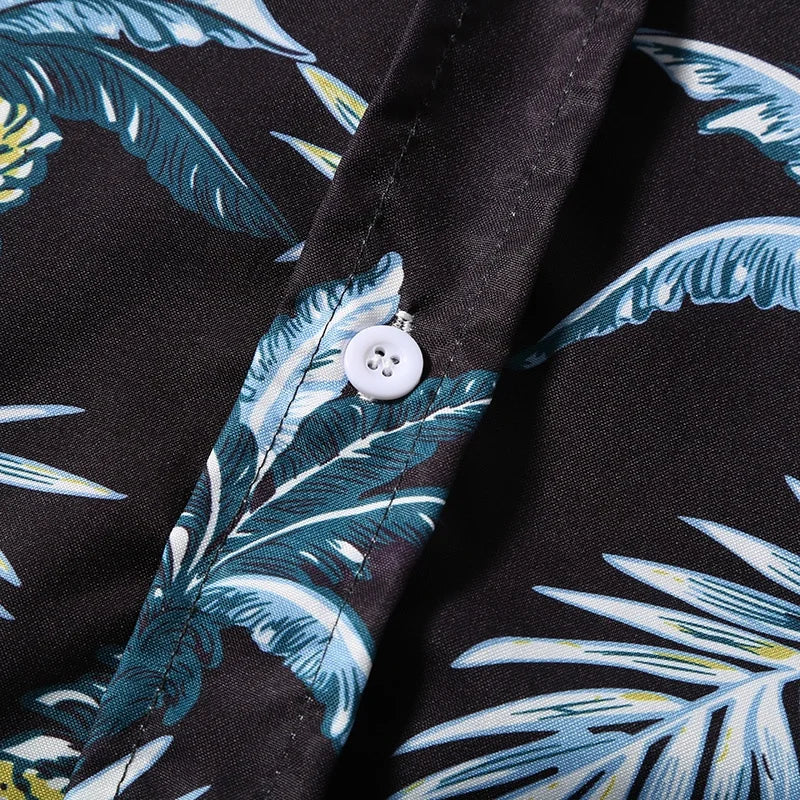 Men's Summer Short Sleeve Printed Shirt Thin Beach Shirt Men's