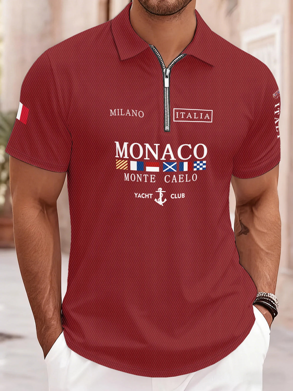 2026 Summer Men's Polo Shirt with Letter Print Breathable Lightweight