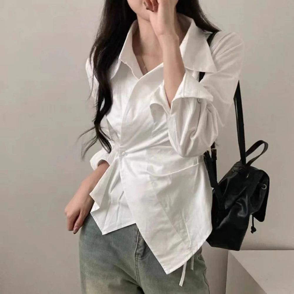 Spring Autumn Casual Striped Shirt Women Shirts Fashion Female Long
