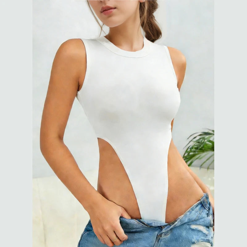 Womens Clothing Midriff Costume Bodysuit Sleeveless Slim Stretchy Tank