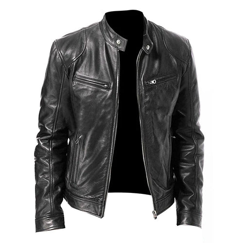 2024 Motorcycle Leather Jackets Man Casual Fashion Motorcycle Coat