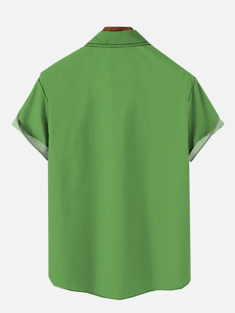 Full-Print Green St. Patricks Day Lucky Four-Leaf Clover Printing