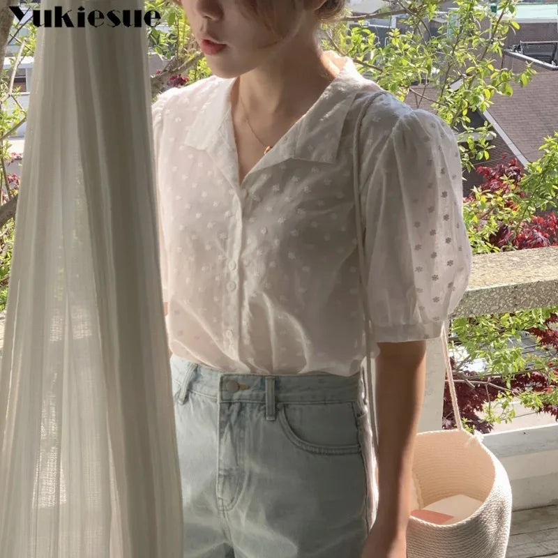 Shirts Women All-match V-Neck blouse shirts and tops  Korean Style
