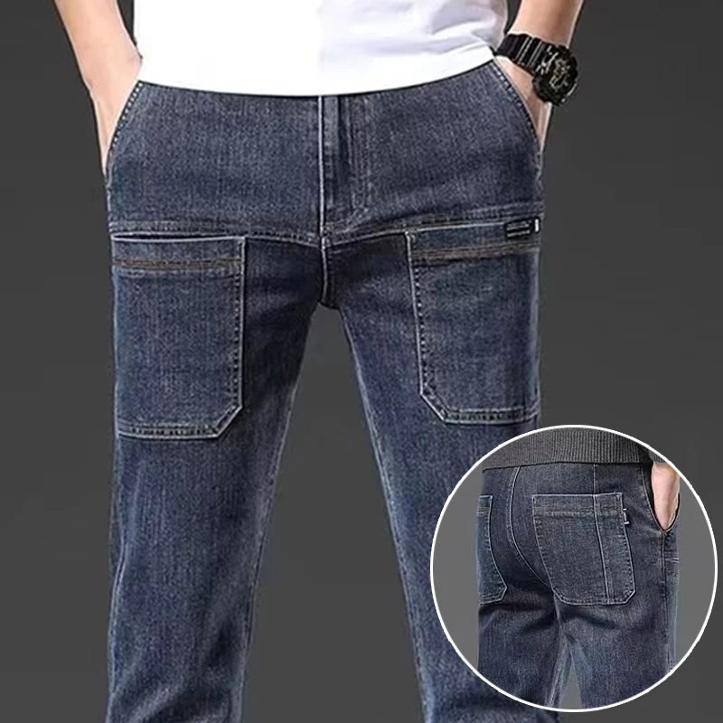 Men's Daily Multi Pockets Narrow Leg Denim Pants Designer Brand Hot