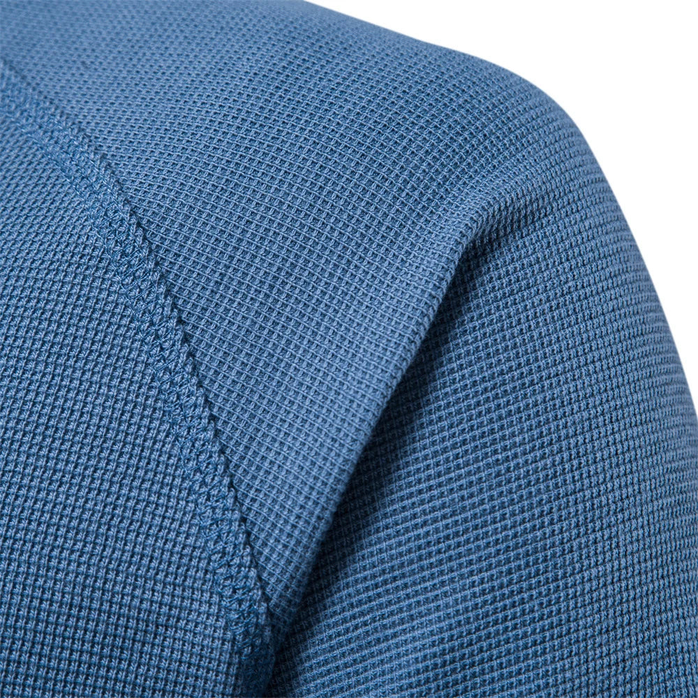 AIOPESON Waffle Henley T-Shirt Men Long Sleeve Basic Breathable Men's