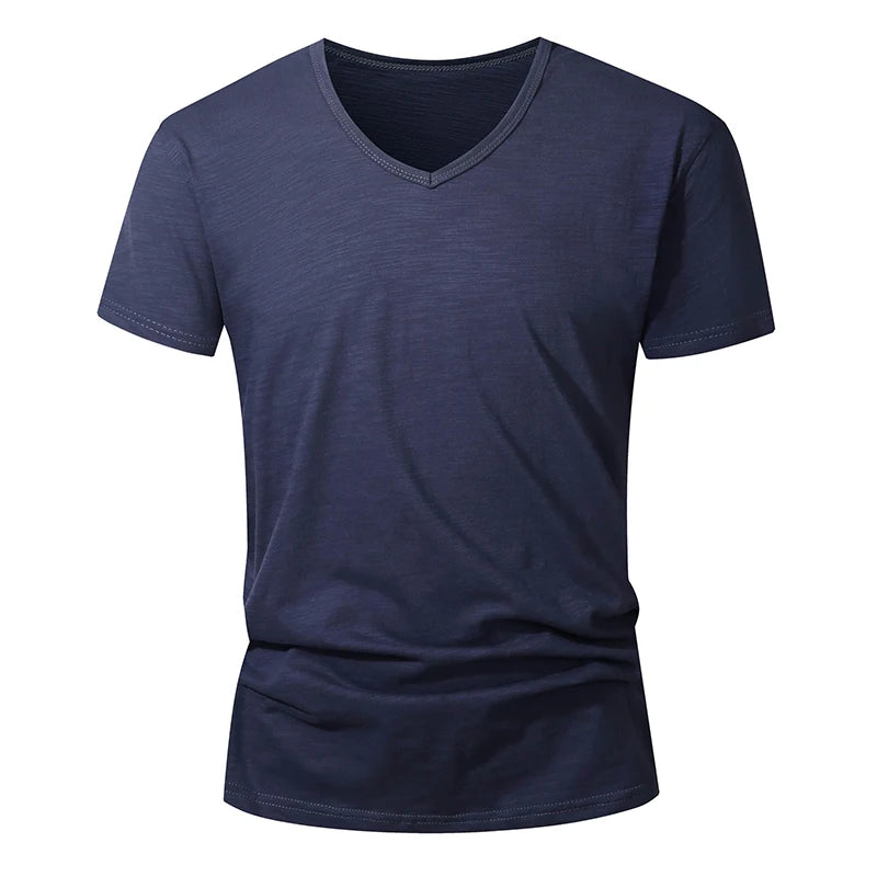 100% Cotton Men T-shirt Summer Short Sleeve Tops Tee Black White Male