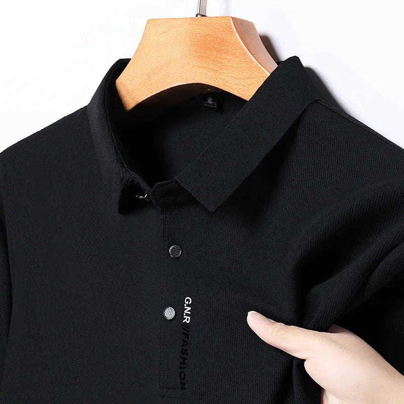 Men's Short Sleeve Solid Color Polo Shirt Breathable Comfortable