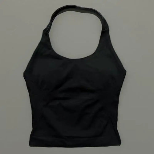 Sports Halter Top Women Seamless Yoga Breathable Elastic Tank Vest