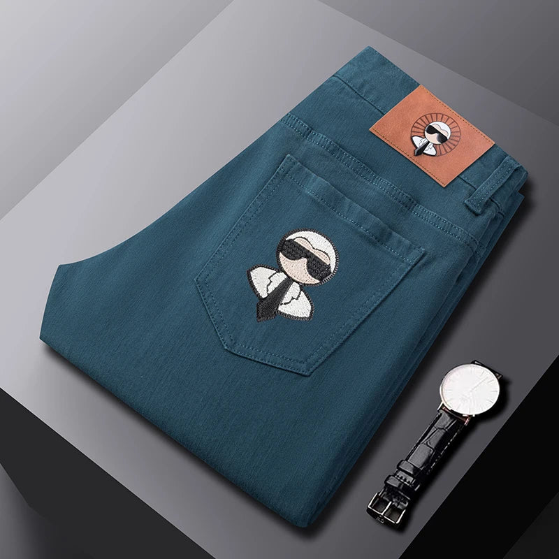 Fashionable Slim Fit Men's Pants Brand, Spring and Summer Jeans,