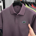 100% Cotton High-End Men New Short-Sleeved Polo Shirt Lapel Button