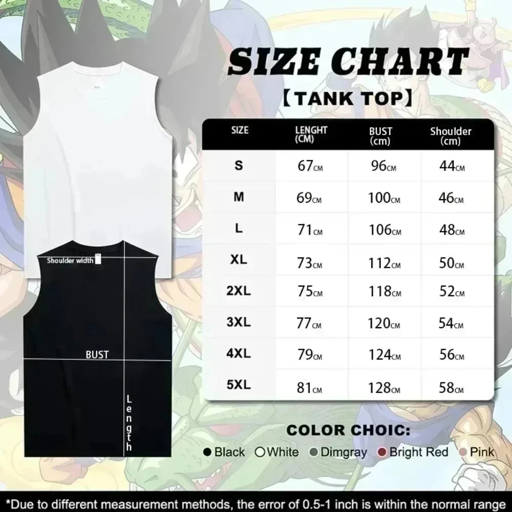Dragon Ball Anime Goku Peripheral Printed Pure Cotton Tank Top 2025