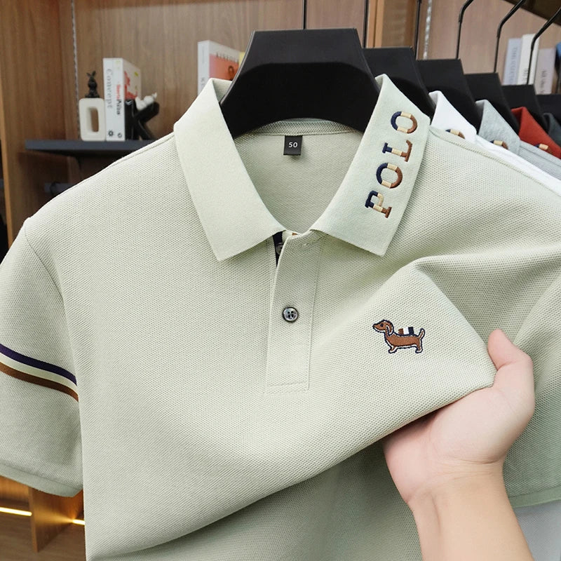 100% pure cotton short sleeve polo shirt summer comfort men's T-shirt
