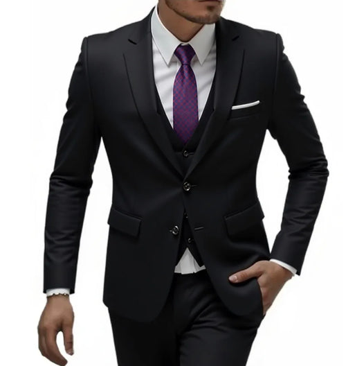 13 Color Basic Style Men's Casual Solid Color 3 Pieces Suits / Male