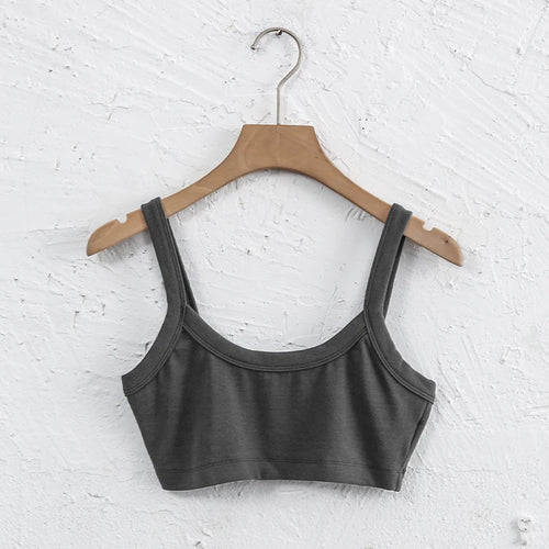 Women's Cotton Crop Top Summer Hot Girl Sleeveless Tank Tops Sexy