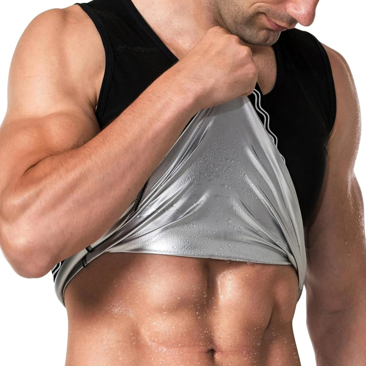 1PC Sauna Shirt for Men, Short Sleeve Sauna Sweat Body Shaper Mens