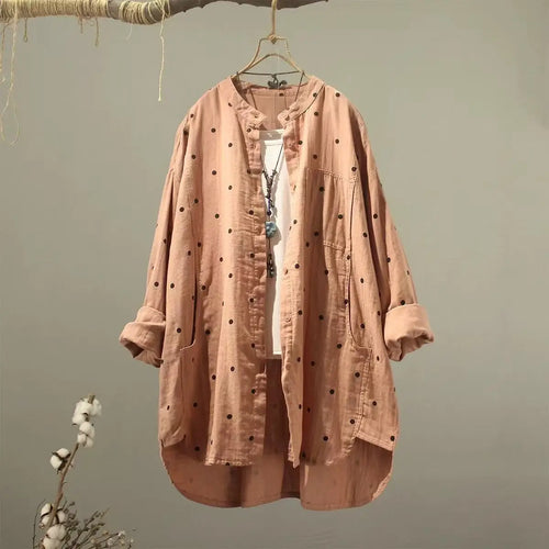 2026 Middle-aged women's clothing 100% cotton yarn woman tops and