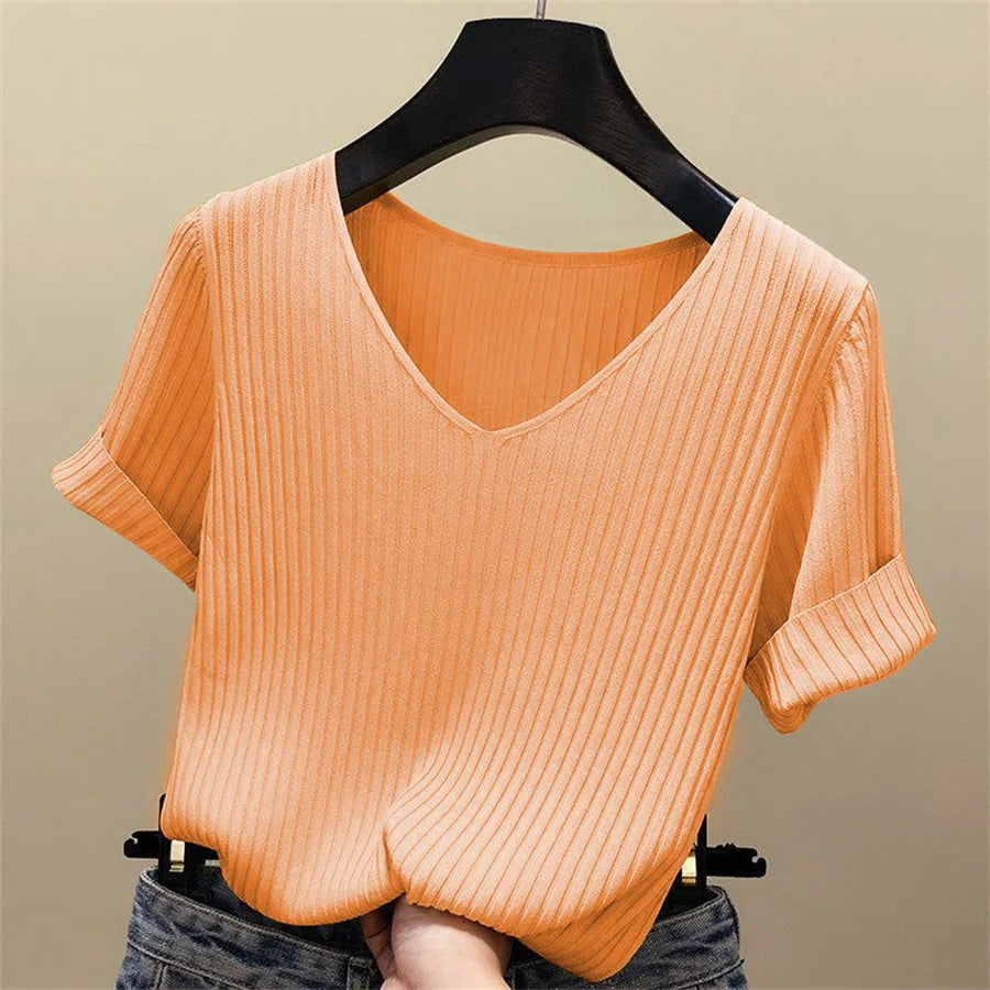 2024 Summer Blouse Women Blusas Mujer De Moda Verano Short Sleeve