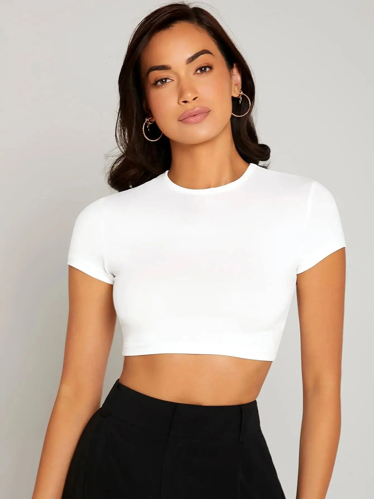 Tight Tops Sexy Crop T-Shirt Summer Woman Short Sleeve Breathable