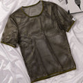 Men's Hollow Out Mesh T-Shirt, Breathable, Sport, See Through,