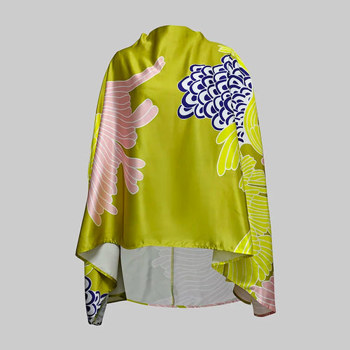 Yeezzi Women Vintage Elegant Flower Printed Batwing Sleeves Blouses &
