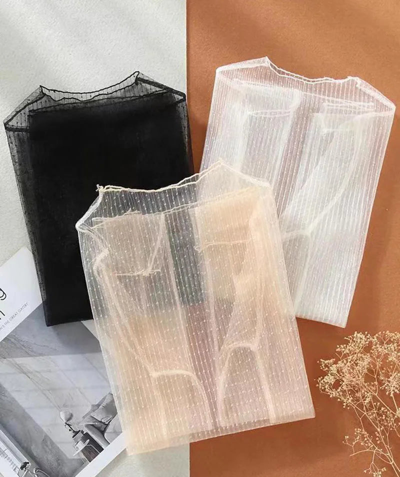 NEW Lace Perspective Women Top Slim Fit Mesh T-Shirts Turtleneck Sheer
